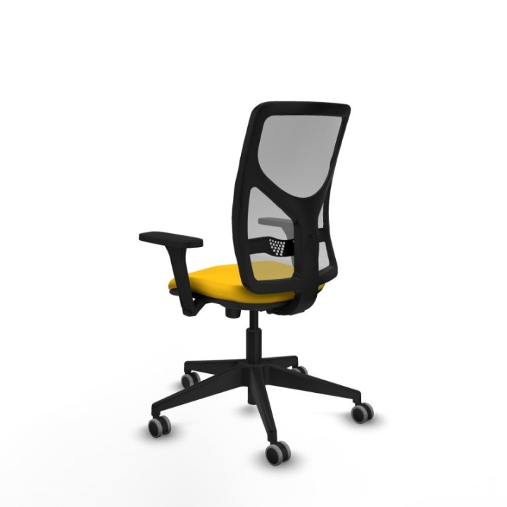 Motilla sincro malla gris bali amarillo brazos 3D base piramidal  ruedas 65mm engomadas