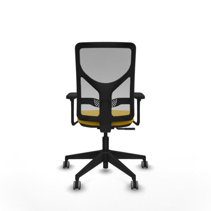 Motilla sincro malla gris bali amarillo brazos 3D base piramidal  ruedas 65mm engomadas