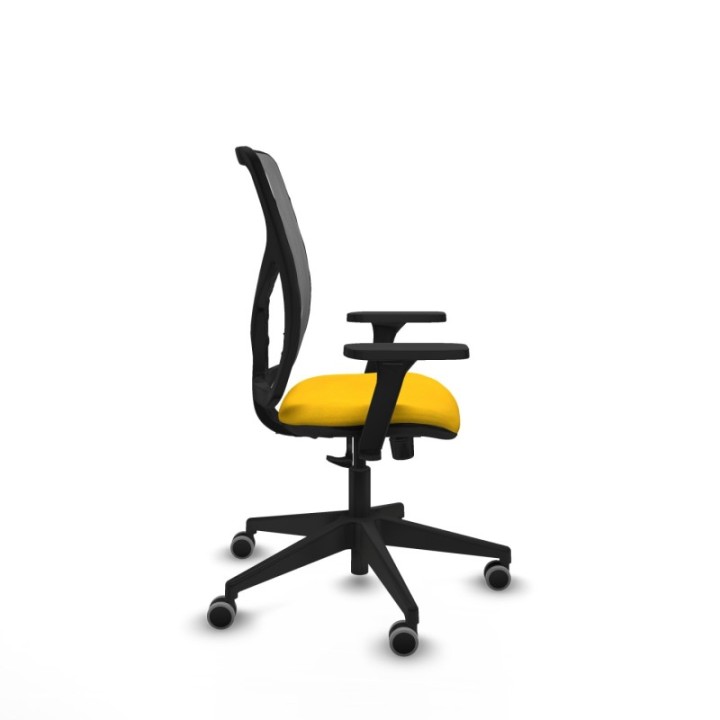 Motilla sincro malla gris bali amarillo brazos 3D base piramidal  ruedas 65mm engomadas