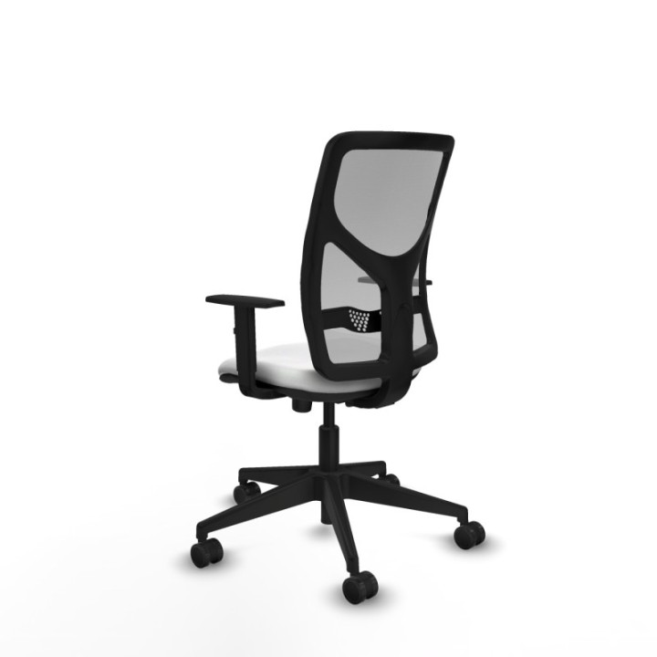 Motilla sincro malla gris bali blanco brazos 1D base piramidal  ruedas 65mm nailon