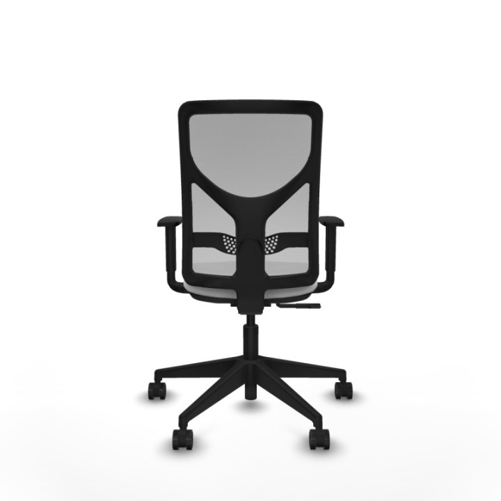 Motilla sincro malla gris bali blanco brazos 1D base piramidal  ruedas 65mm nailon