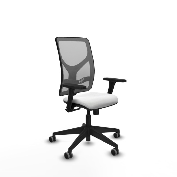 Motilla sincro malla gris bali blanco brazos 3D base piramidal  ruedas 65mm engomadas