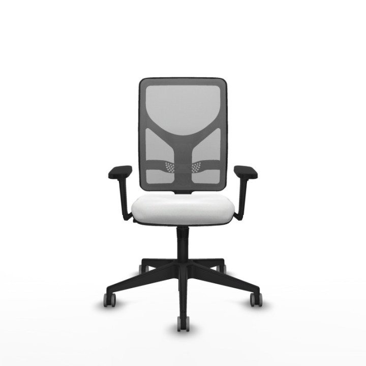 Motilla sincro malla gris bali blanco brazos 3D base piramidal  ruedas 65mm engomadas