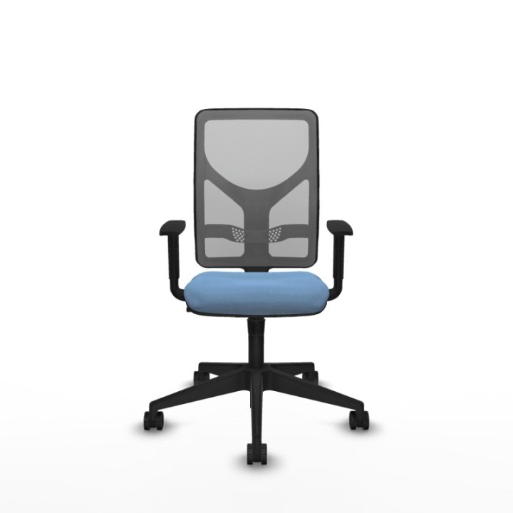 Motilla sincro malla gris bali azul cielo brazos 1D base piramidal  ruedas 65mm nailon