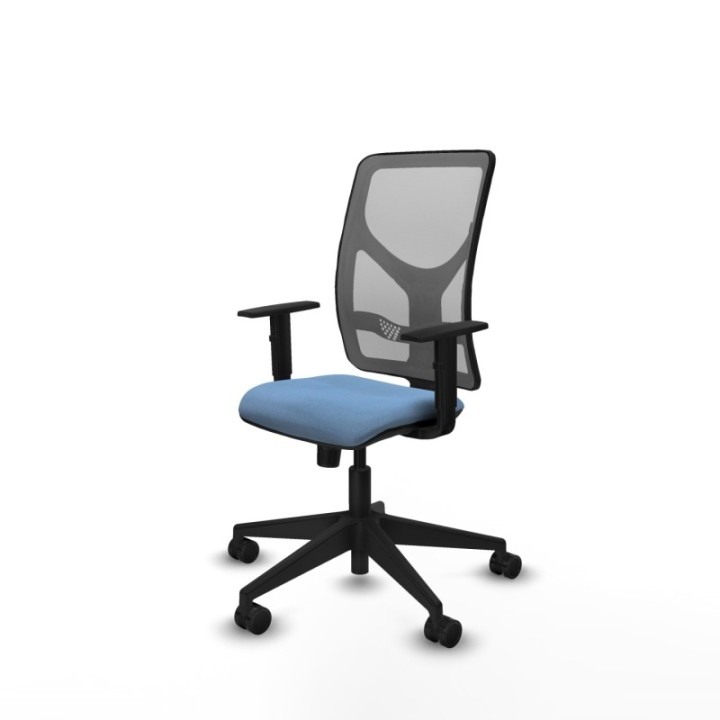 Motilla sincro malla gris bali azul cielo brazos 1D base piramidal  ruedas 65mm nailon