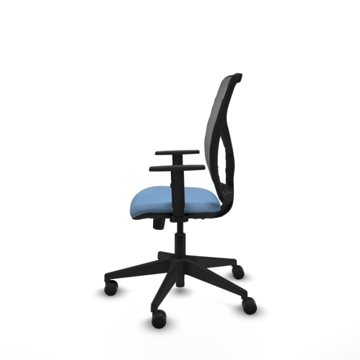 Motilla sincro malla gris bali azul cielo brazos 1D base piramidal  ruedas 65mm nailon