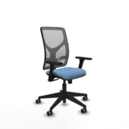 Motilla sincro malla gris bali azul cielo brazos 3D base piramidal  ruedas 65mm engomadas