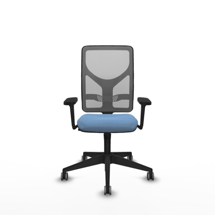 Motilla sincro malla gris bali azul cielo brazos 3D base piramidal  ruedas 65mm engomadas