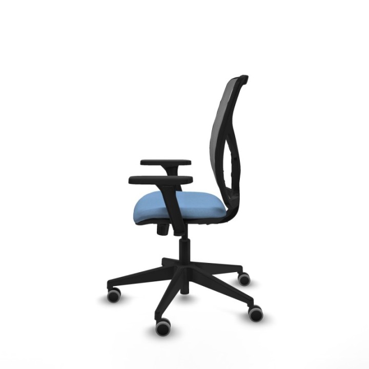 Motilla sincro malla gris bali azul cielo brazos 3D base piramidal  ruedas 65mm engomadas