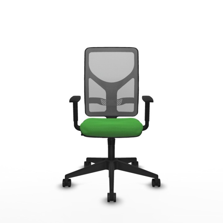 Motilla sincro malla gris bali verde brazos 1D base piramidal  ruedas 65mm nailon