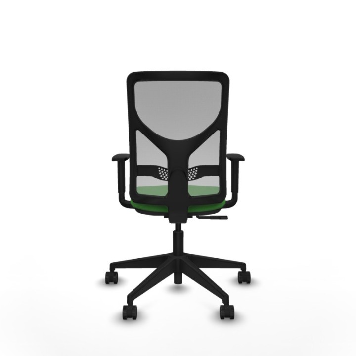 Motilla sincro malla gris bali verde brazos 1D base piramidal  ruedas 65mm nailon