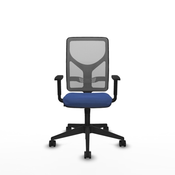 Motilla sincro malla gris bali azul marino brazos 1D base piramidal  ruedas 65mm nailon