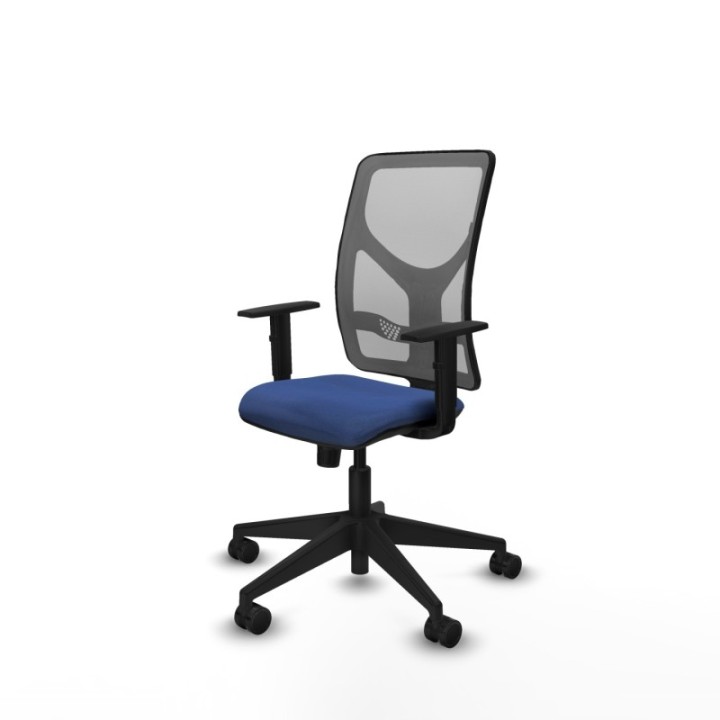 Motilla sincro malla gris bali azul marino brazos 1D base piramidal  ruedas 65mm nailon