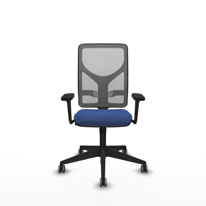 Motilla sincro malla gris bali azul marino brazos 3D base piramidal  ruedas 65mm engomadas