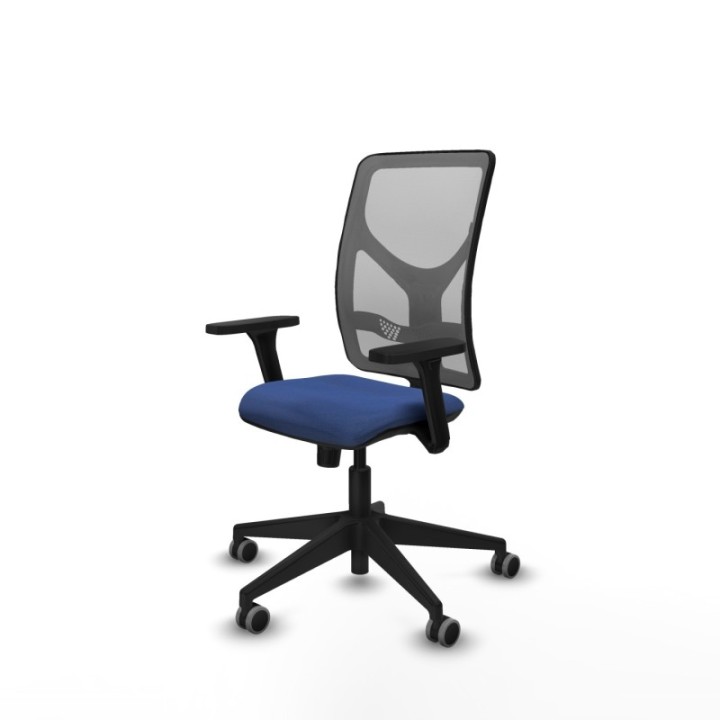 Motilla sincro malla gris bali azul marino brazos 3D base piramidal  ruedas 65mm engomadas