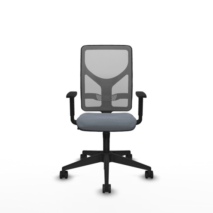 Motilla sincro malla gris bali gris brazos 1D base piramidal  ruedas 65mm nailon