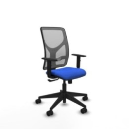 Motilla sincro malla gris bali azul brazos 1D base piramidal  ruedas 65mm nailon