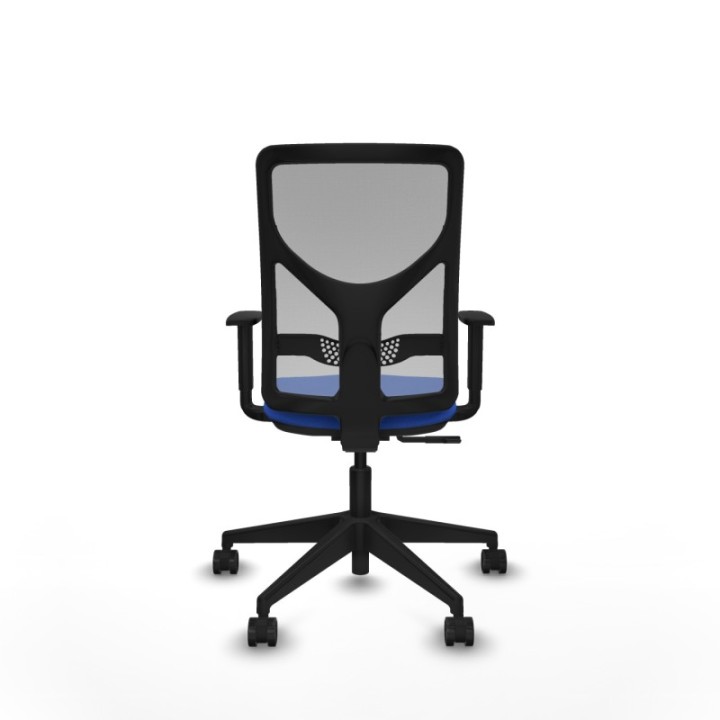 Motilla sincro malla gris bali azul brazos 1D base piramidal  ruedas 65mm nailon