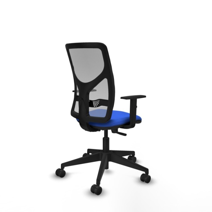 Motilla sincro malla gris bali azul brazos 1D base piramidal  ruedas 65mm nailon