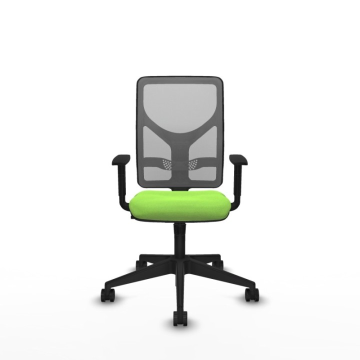 Motilla sincro malla gris bali pistacho brazos 1D base piramidal  ruedas 65mm nailon