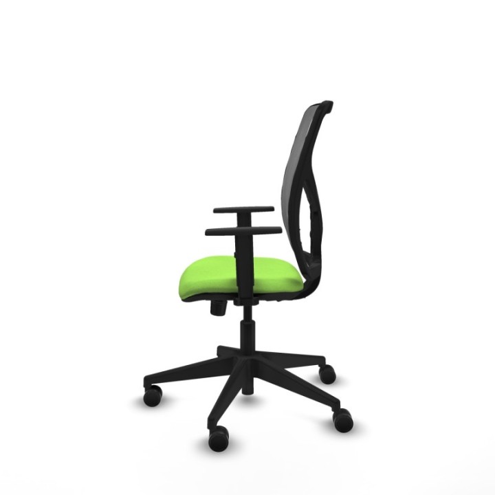 Motilla sincro malla gris bali pistacho brazos 1D base piramidal  ruedas 65mm nailon