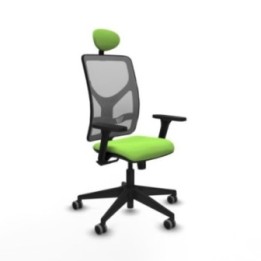 Motilla sincro malla gris bali pistacho brazos 3D base piramidal cabecero fijo ruedas 65mm engomadas