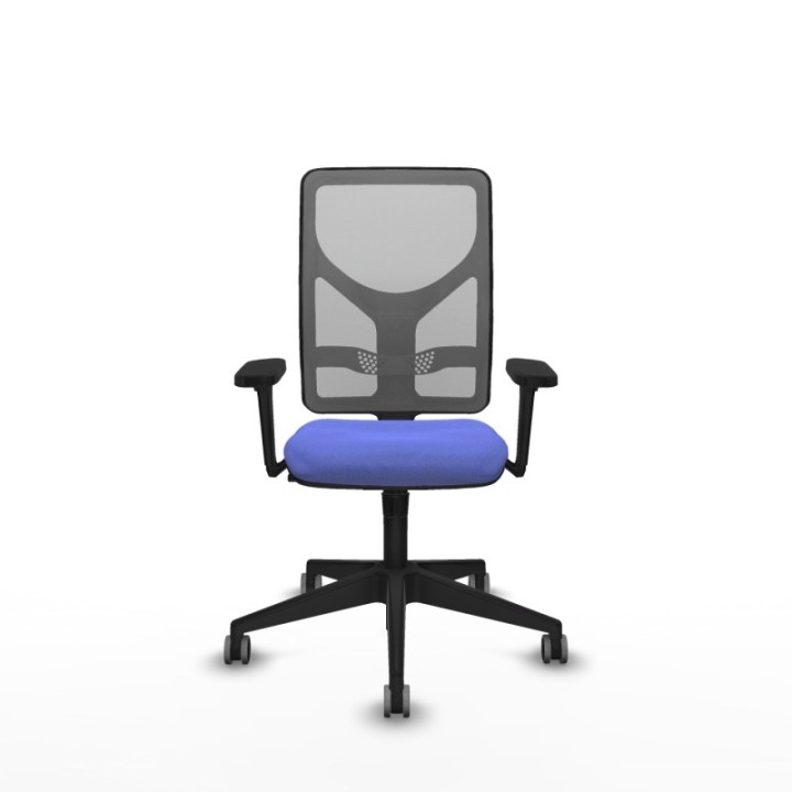 Motilla sincro malla gris bali azul claro brazos 3D base piramidal  ruedas 65mm engomadas