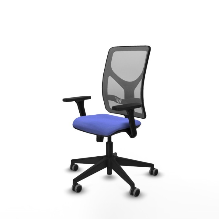 Motilla sincro malla gris bali azul claro brazos 3D base piramidal  ruedas 65mm engomadas