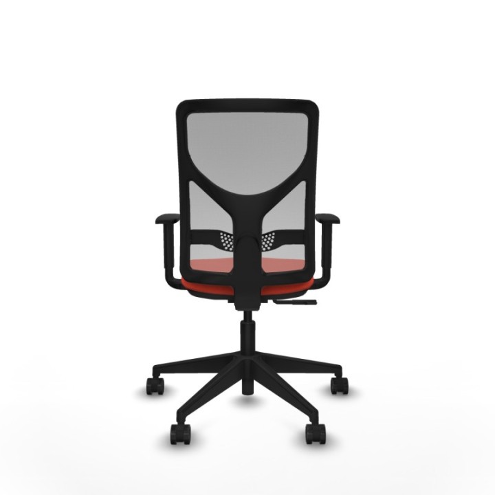 Motilla sincro malla gris bali naranja oscuro brazos 1D base piramidal  ruedas 65mm nailon