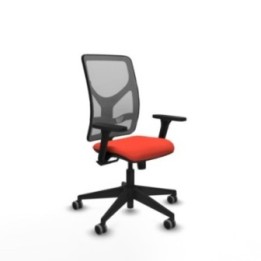 Motilla sincro malla gris bali naranja oscuro brazos 3D base piramidal  ruedas 65mm engomadas