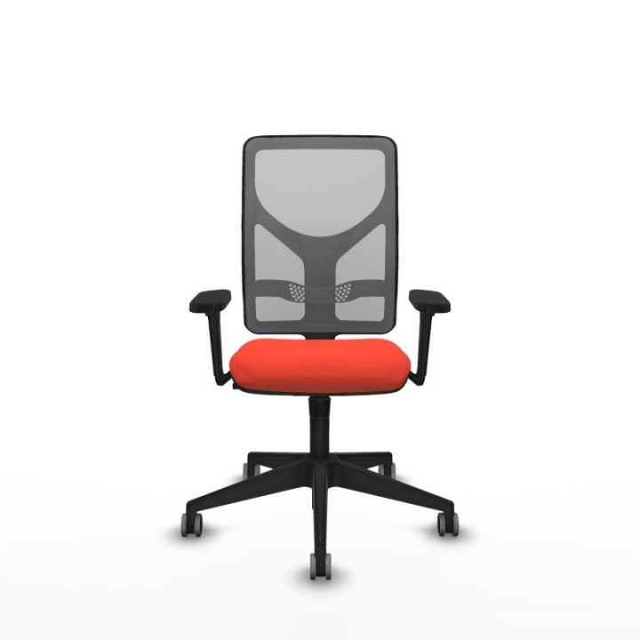 Motilla sincro malla gris bali naranja oscuro brazos 3D base piramidal  ruedas 65mm engomadas