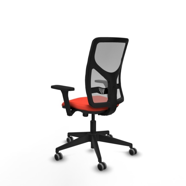 Motilla sincro malla gris bali naranja oscuro brazos 3D base piramidal  ruedas 65mm engomadas