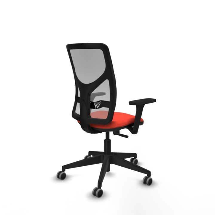 Motilla sincro malla gris bali naranja oscuro brazos 3D base piramidal  ruedas 65mm engomadas