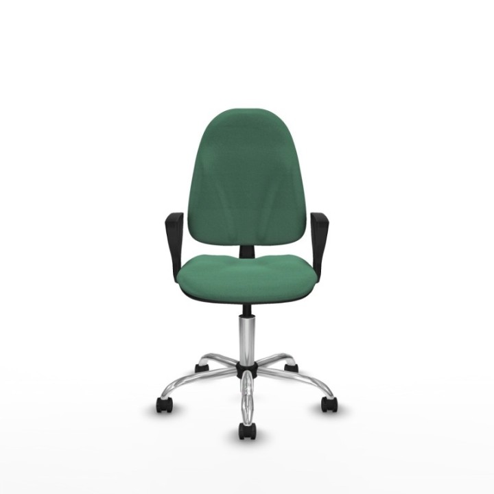 Algarra CP bali verde esmeralda brazos fijos base cromada ruedas autofrenantes 50mm