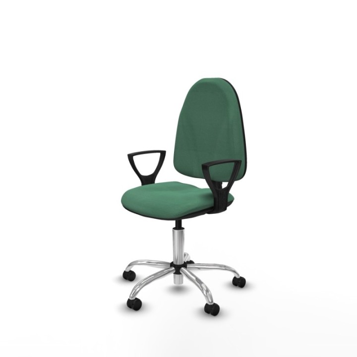 Algarra CP bali verde esmeralda brazos fijos base cromada ruedas autofrenantes 50mm