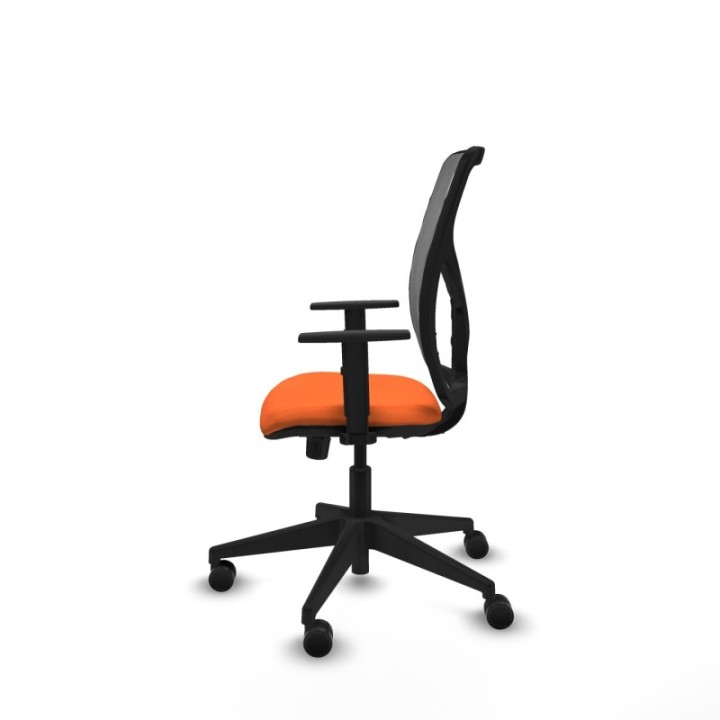 Motilla sincro malla gris bali naranja brazos 1D base piramidal  ruedas 65mm nailon