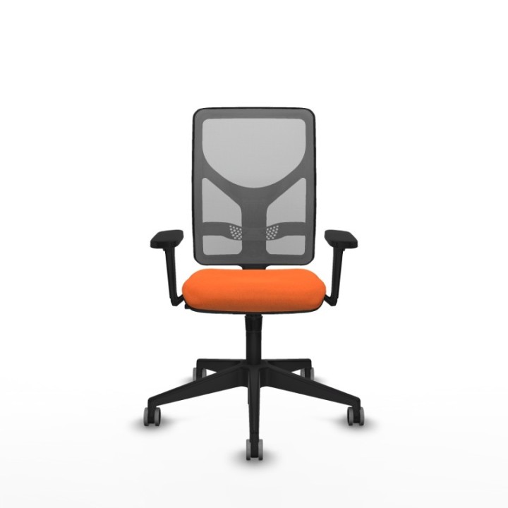 Motilla sincro malla gris bali naranja brazos 3D base piramidal  ruedas 65mm engomadas