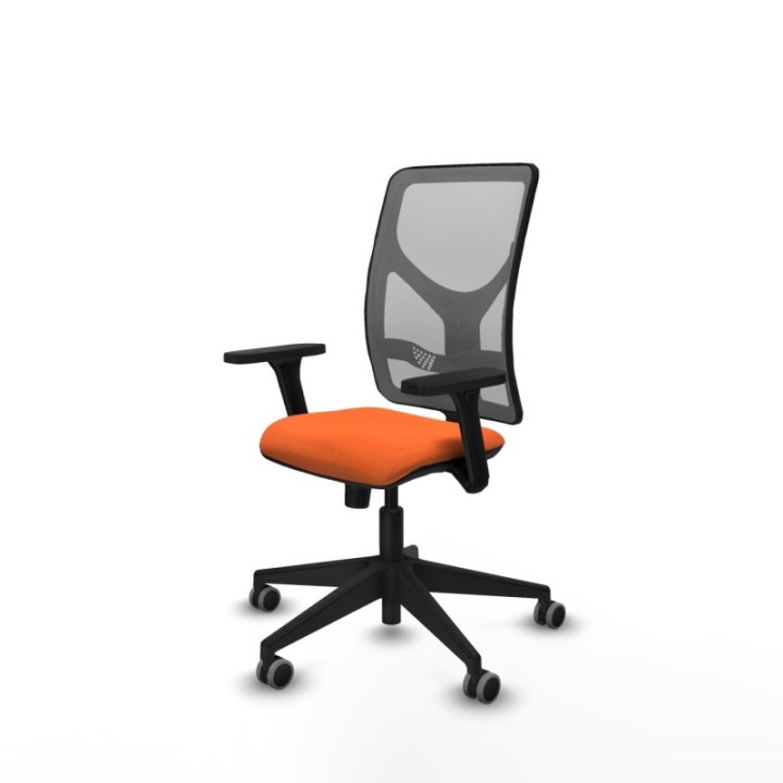 Motilla sincro malla gris bali naranja brazos 3D base piramidal  ruedas 65mm engomadas