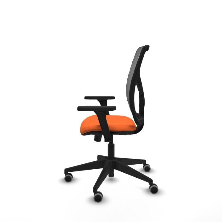 Motilla sincro malla gris bali naranja brazos 3D base piramidal  ruedas 65mm engomadas