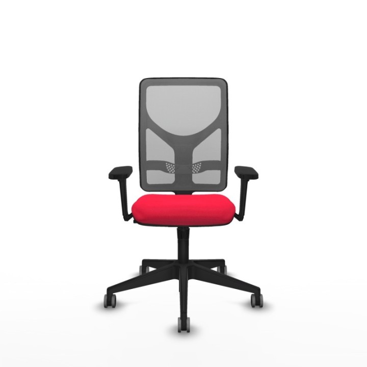 Motilla sincro malla gris bali rojo brazos 3D base piramidal  ruedas 65mm engomadas