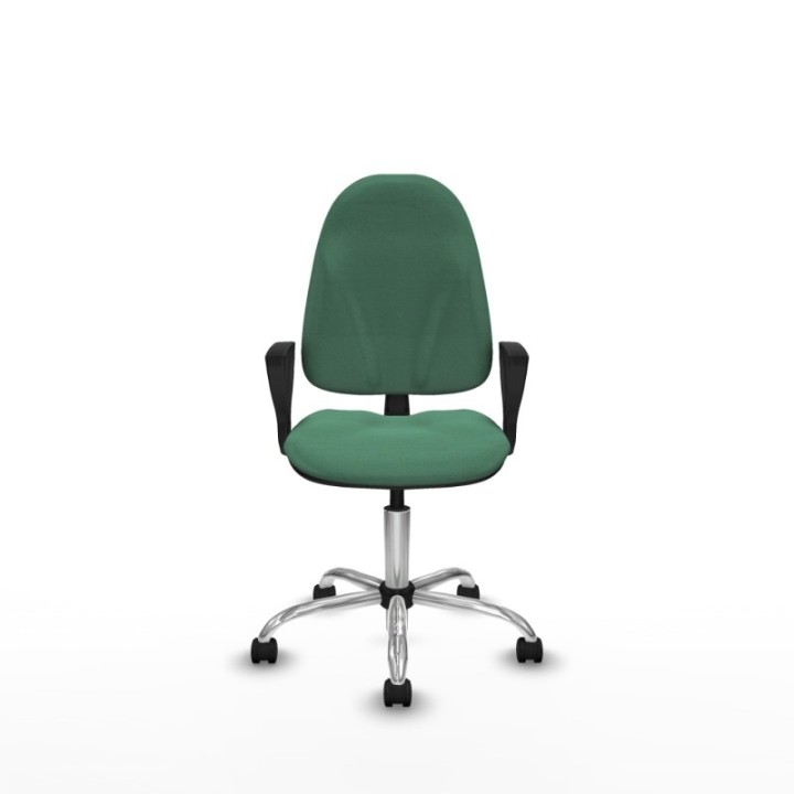 Algarra CP bali verde esmeralda brazos fijos base cromada ruedas nailon 50mm