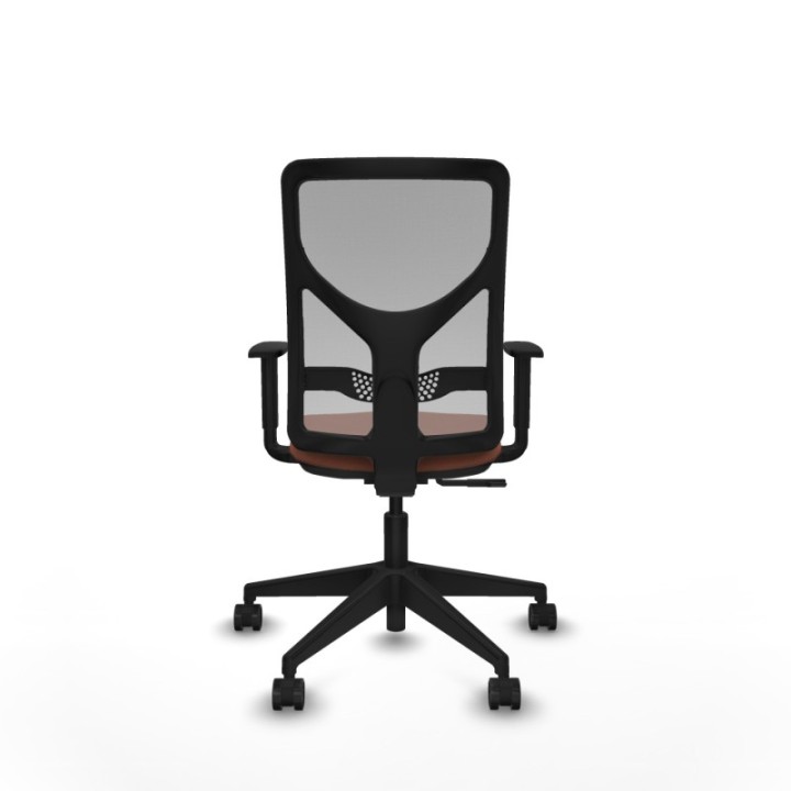 Motilla sincro malla gris bali marrón brazos 1D base piramidal  ruedas 65mm nailon