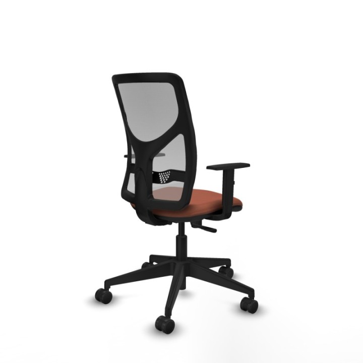 Motilla sincro malla gris bali marrón brazos 1D base piramidal  ruedas 65mm nailon