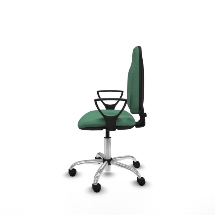 Algarra CP bali verde esmeralda brazos fijos base cromada ruedas nailon 50mm