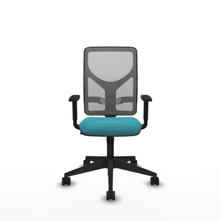 Motilla sincro malla gris bali turquesa brazos 1D base piramidal  ruedas 65mm nailon