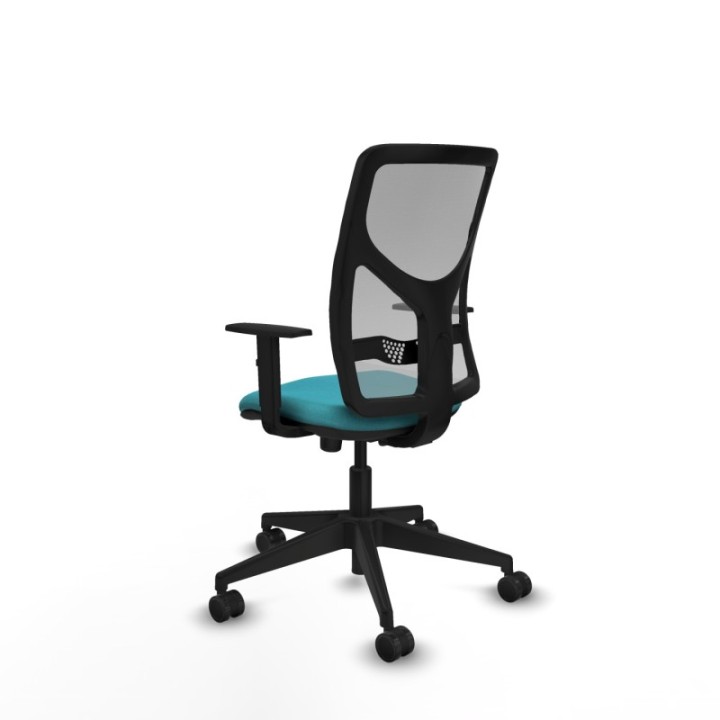 Motilla sincro malla gris bali turquesa brazos 1D base piramidal  ruedas 65mm nailon