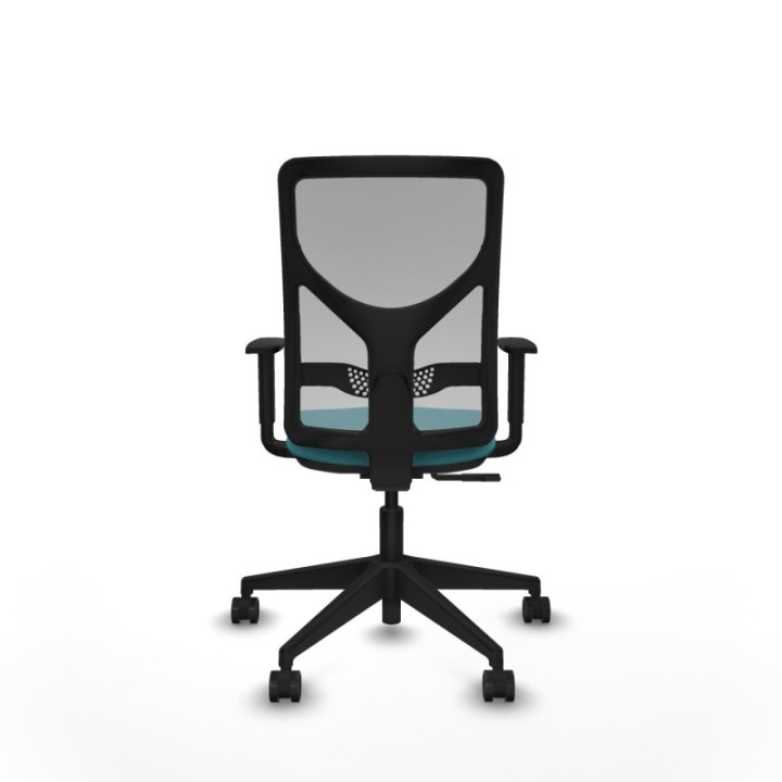 Motilla sincro malla gris bali turquesa brazos 1D base piramidal  ruedas 65mm nailon