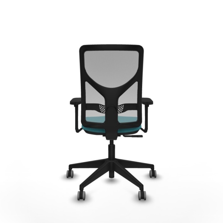 Motilla sincro malla gris bali turquesa brazos 3D base piramidal  ruedas 65mm engomadas