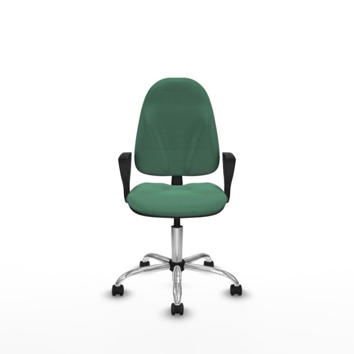 Algarra CP bali verde esmeralda brazos fijos base cromada ruedas engomadas 50mm