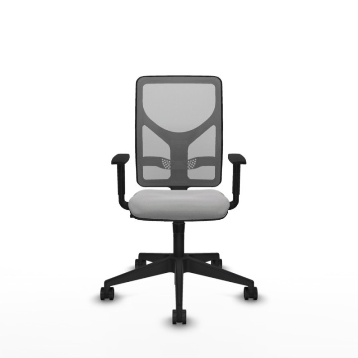 Motilla sincro malla gris bali gris claro brazos 1D base piramidal  ruedas 65mm nailon